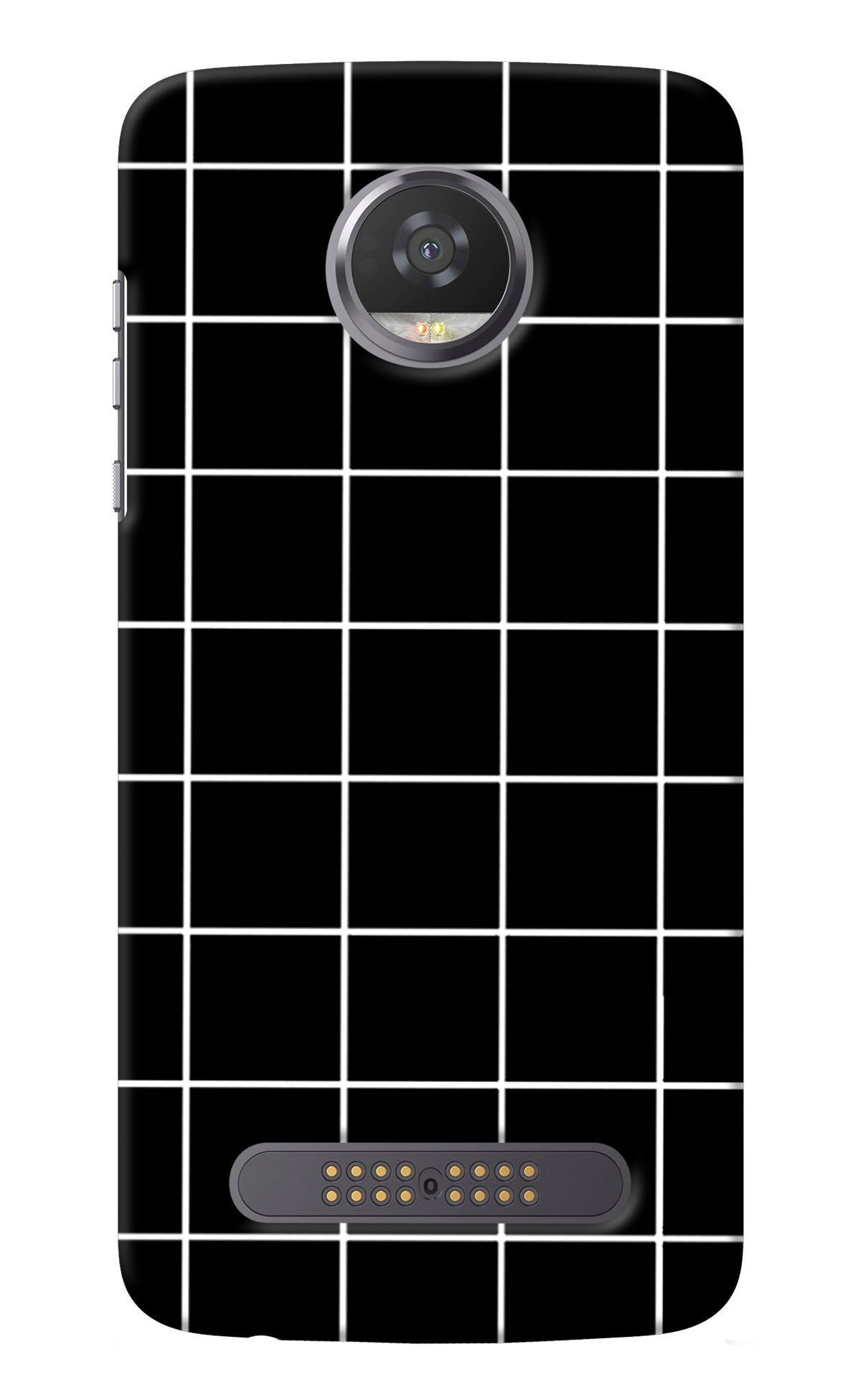 White Grid Moto Z2 Play Back Cover