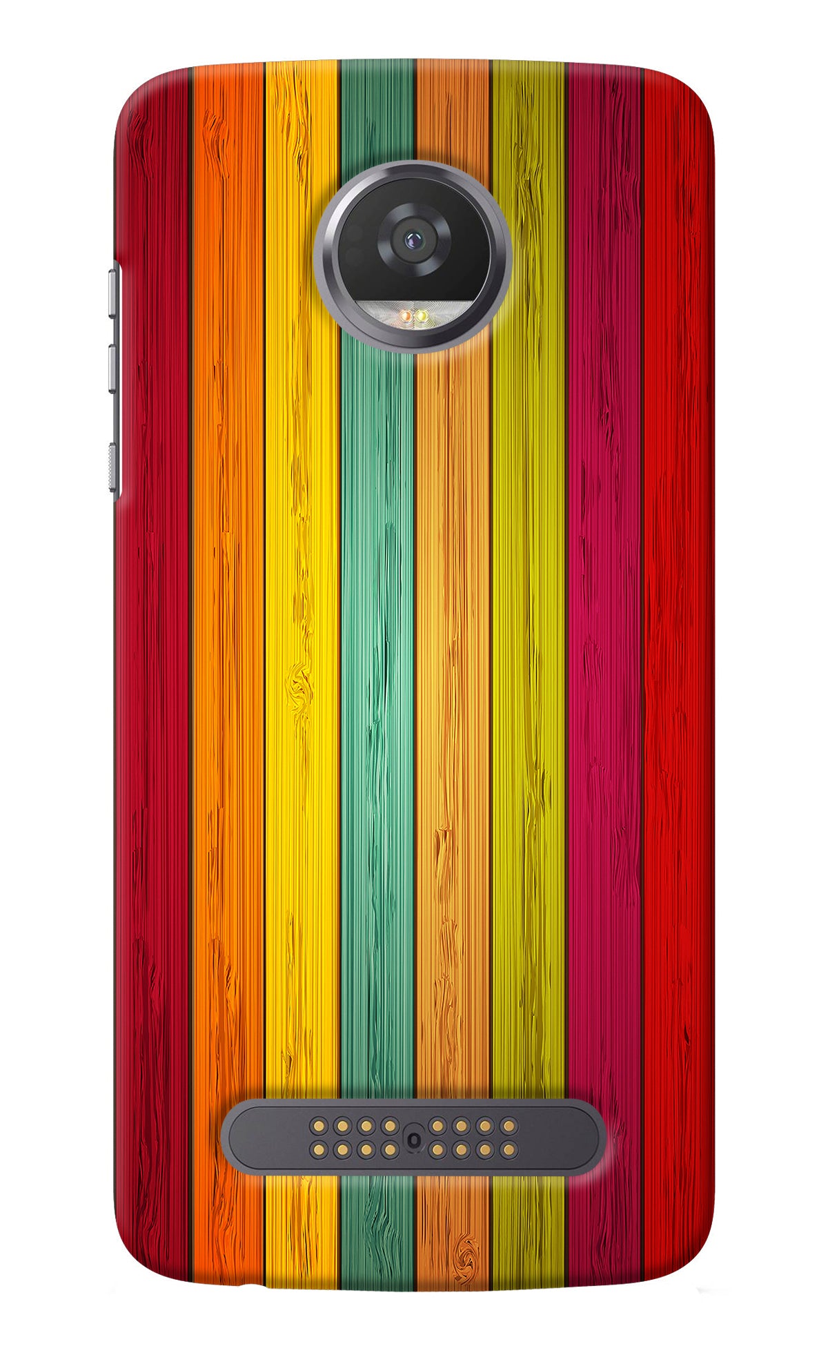 Multicolor Wooden Moto Z2 Play Back Cover