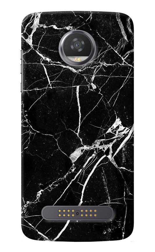 Black Marble Pattern Moto Z2 Play Back Cover