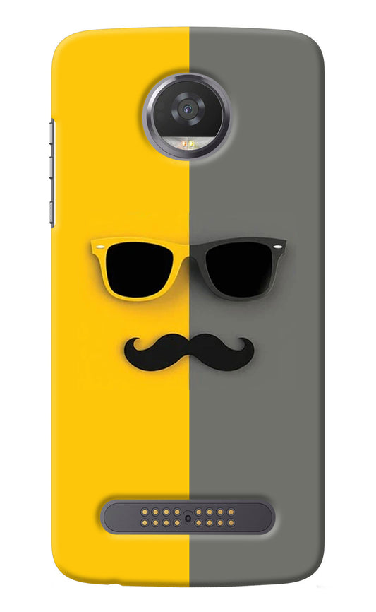 Sunglasses with Mustache Moto Z2 Play Back Cover