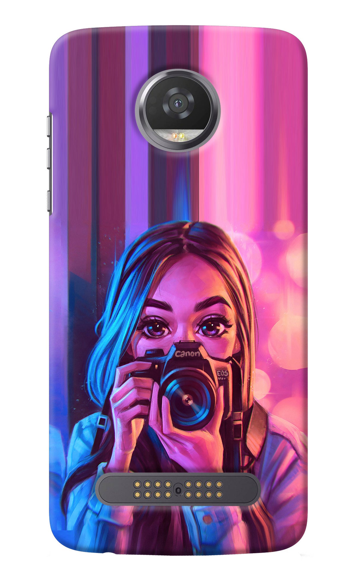 Girl Photographer Moto Z2 Play Back Cover