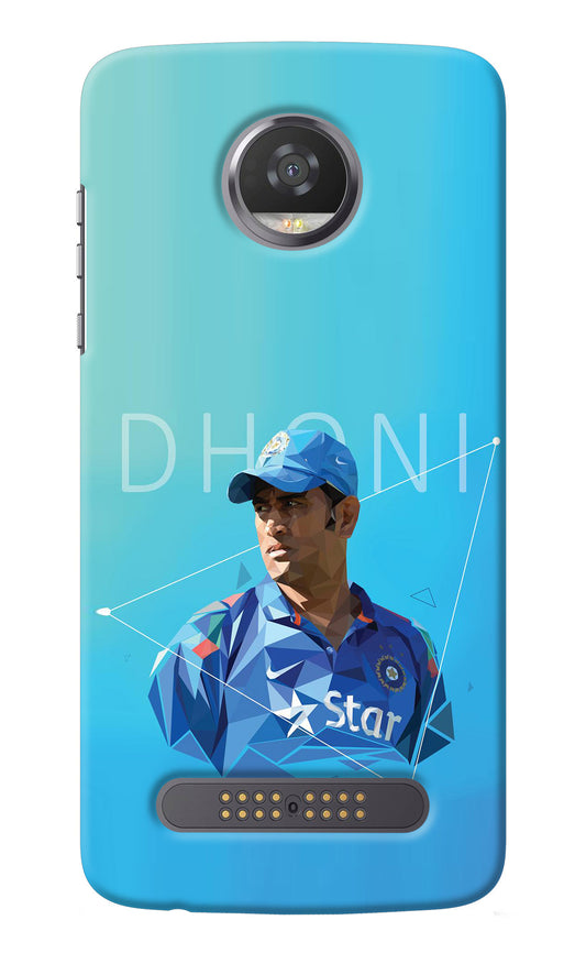 Dhoni Artwork Moto Z2 Play Back Cover