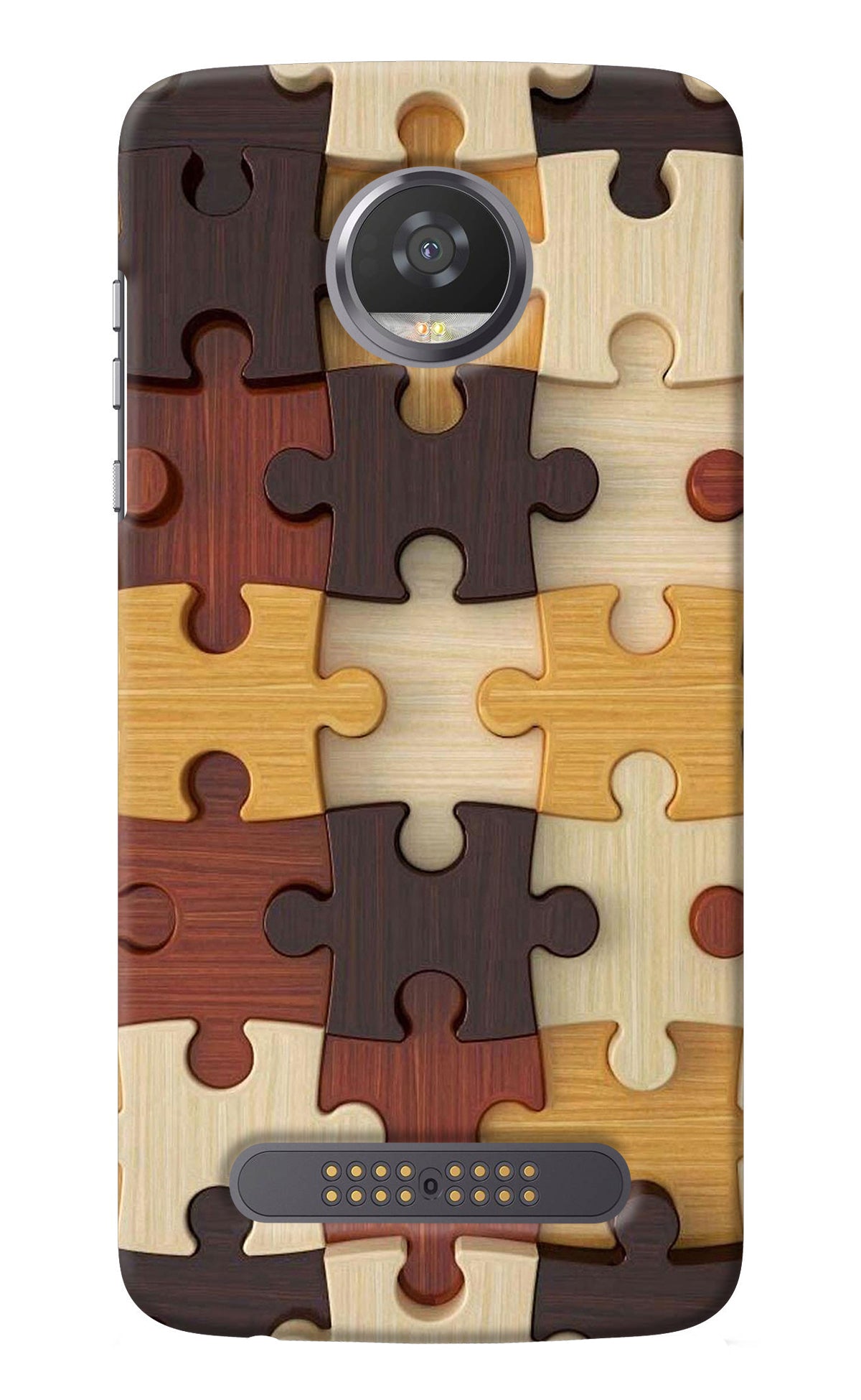 Wooden Puzzle Moto Z2 Play Back Cover