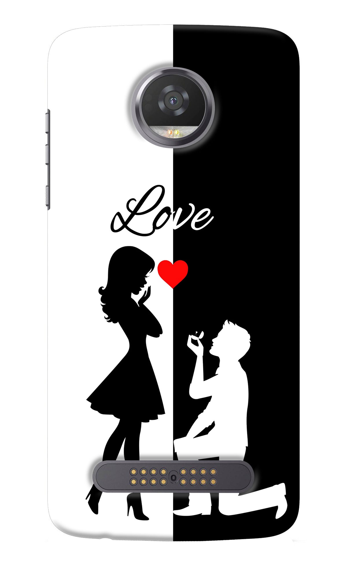 Love Propose Black And White Moto Z2 Play Back Cover