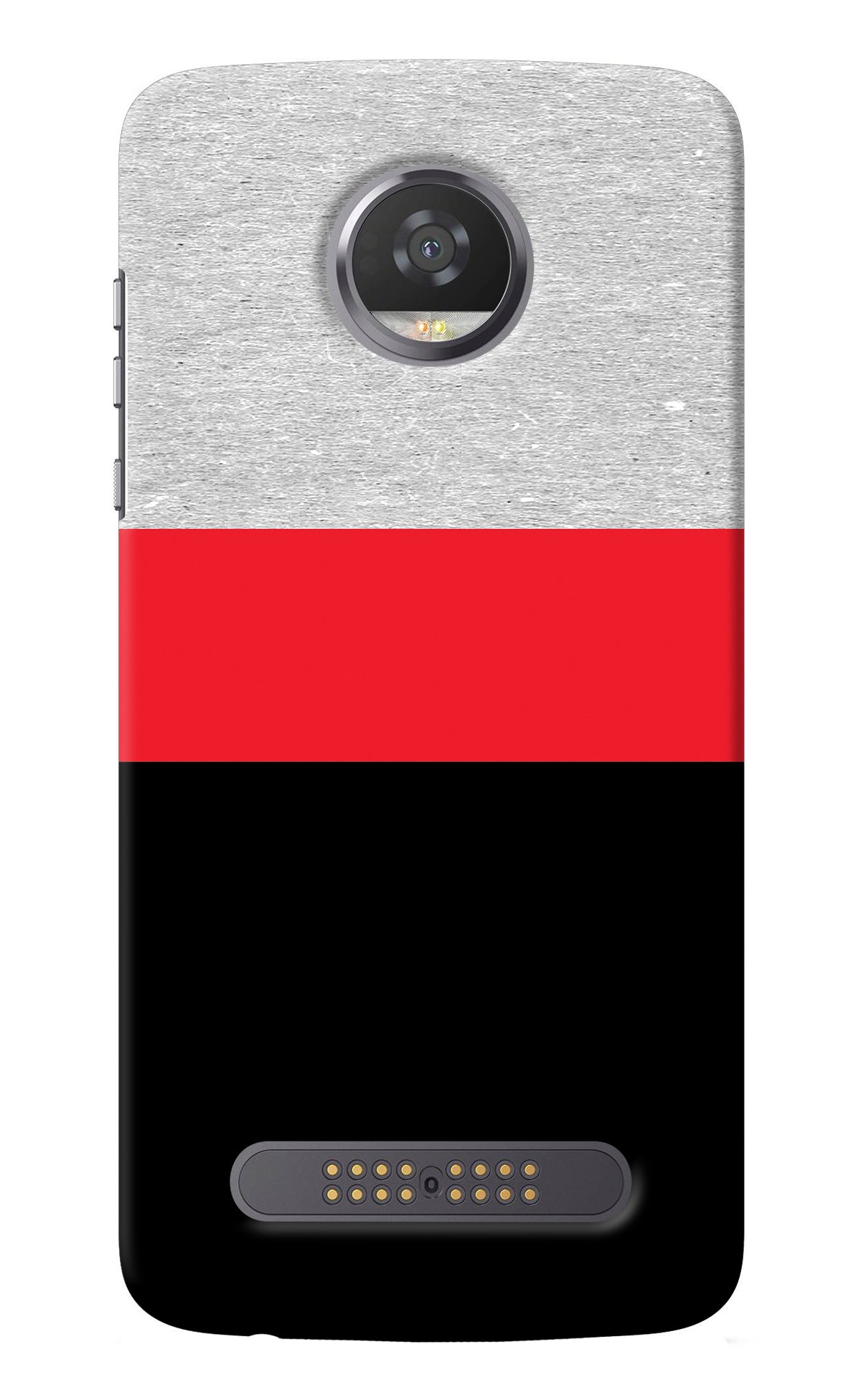 Tri Color Pattern Moto Z2 Play Back Cover