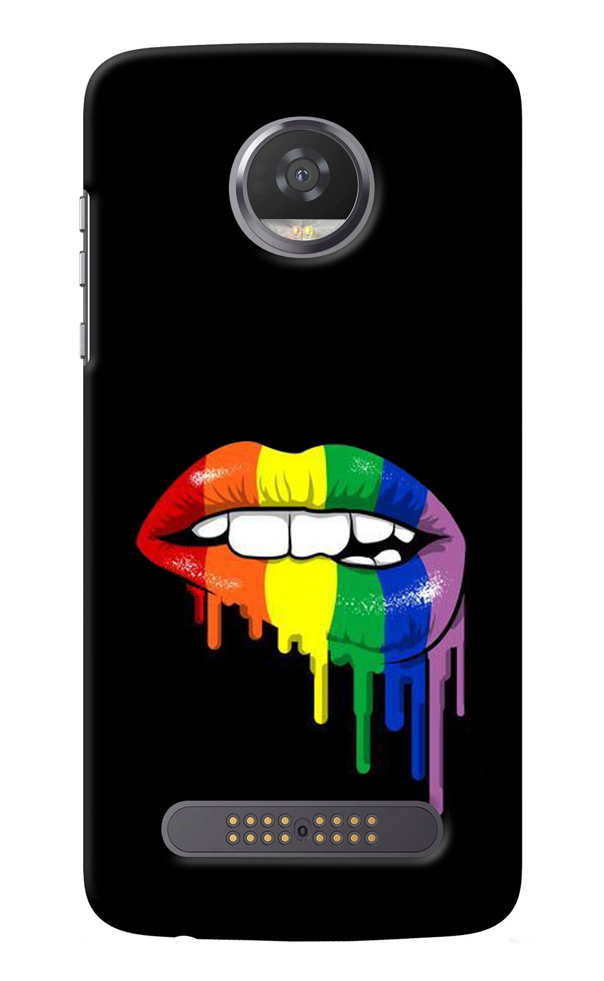 Lips Biting Moto Z2 Play Back Cover