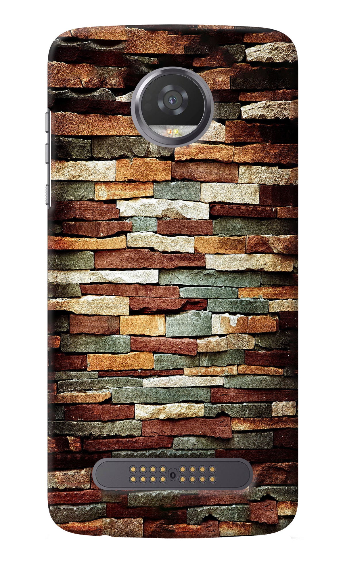 Bricks Pattern Moto Z2 Play Back Cover