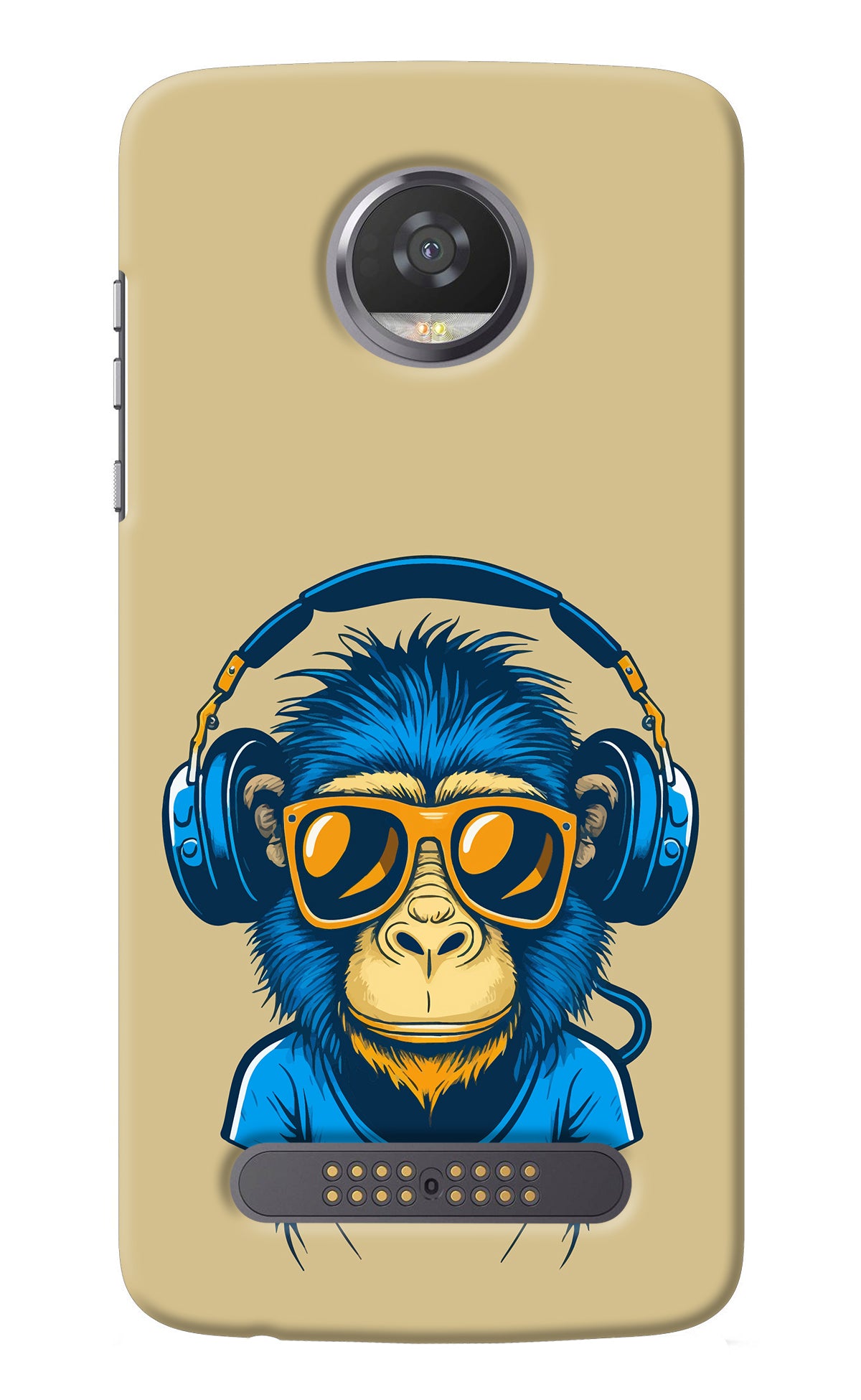 Monkey Headphone Moto Z2 Play Back Cover