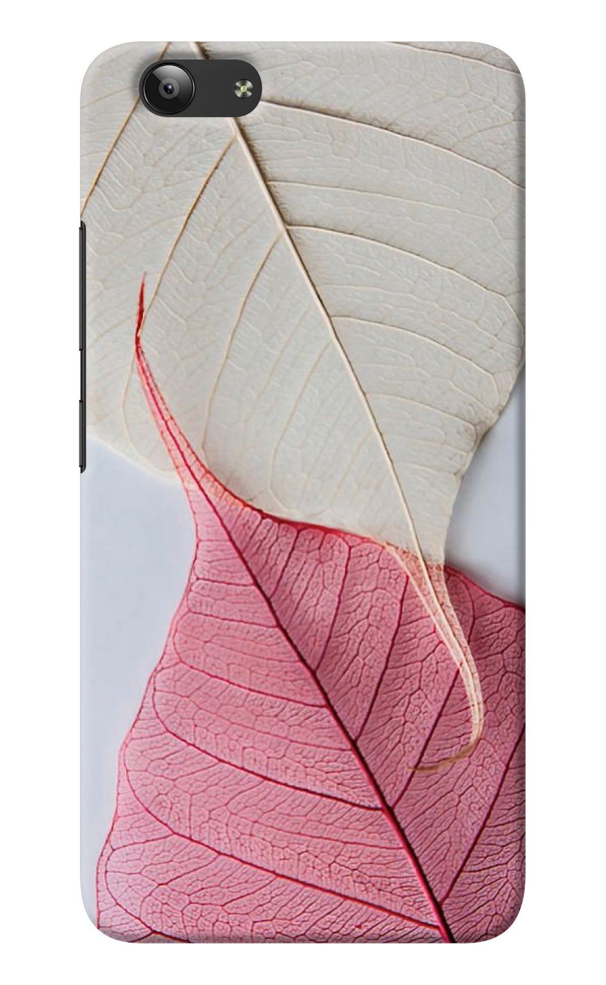 White Pink Leaf Vivo Y53 Back Cover