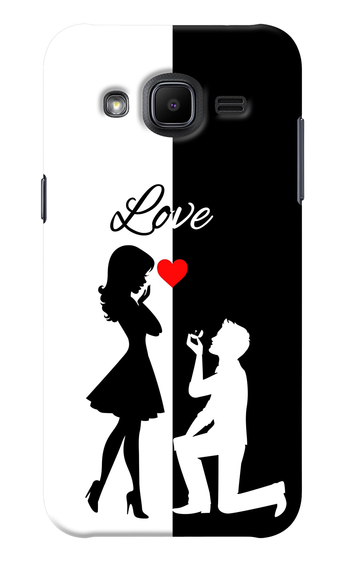 Love Propose Black And White Samsung J2 2017 Back Cover