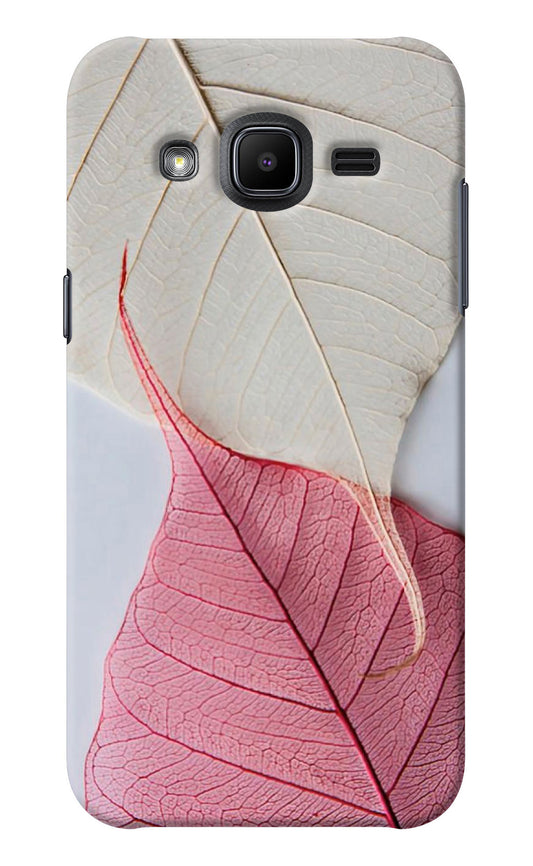 White Pink Leaf Samsung J2 2017 Back Cover