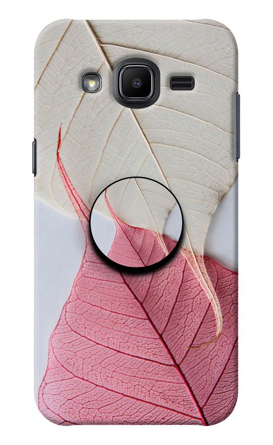 White Pink Leaf Samsung J2 2017 Pop Case