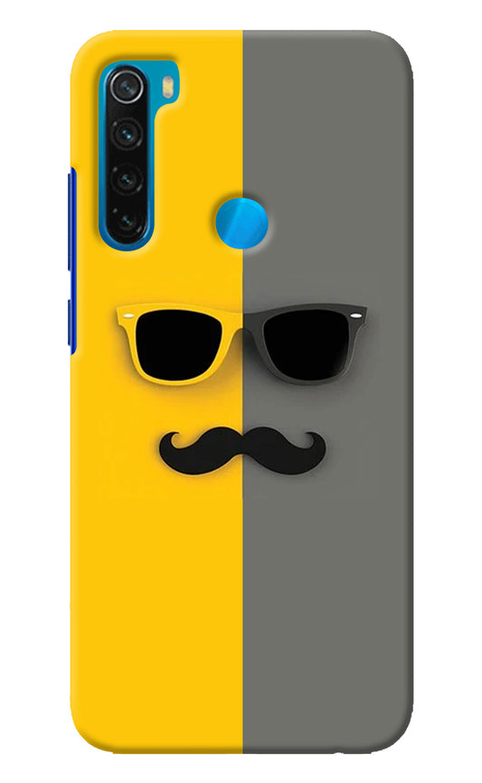 Sunglasses with Mustache Redmi Note 8 Back Cover