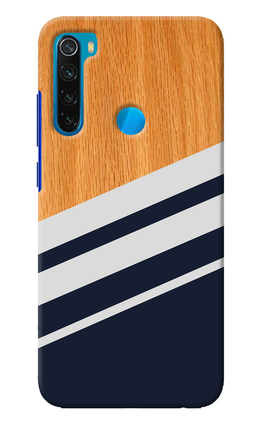 Blue and white wooden Redmi Note 8 Back Cover