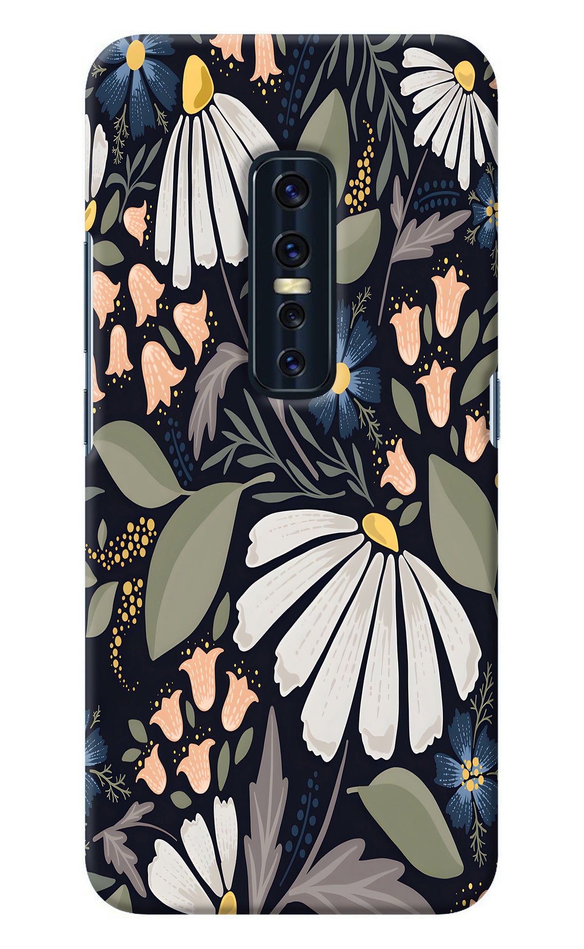 Flowers Art Vivo V17 Pro Back Cover