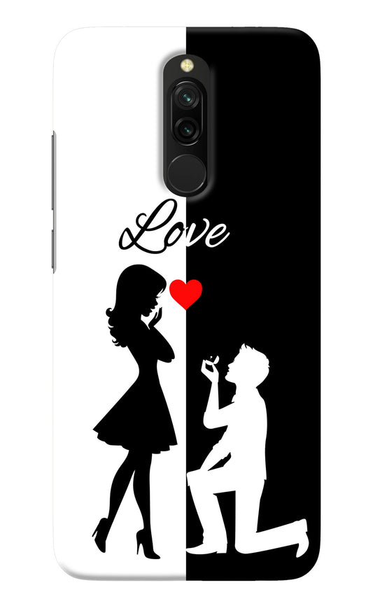 Love Propose Black And White Redmi 8 Back Cover