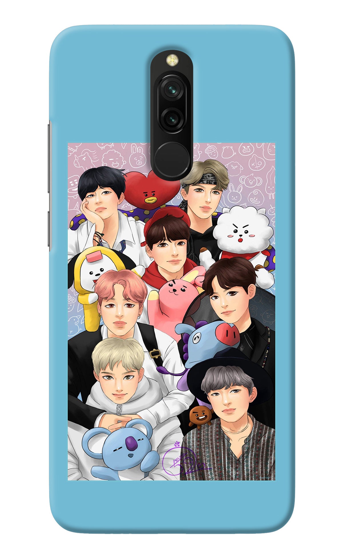 BTS with animals Redmi 8 Back Cover