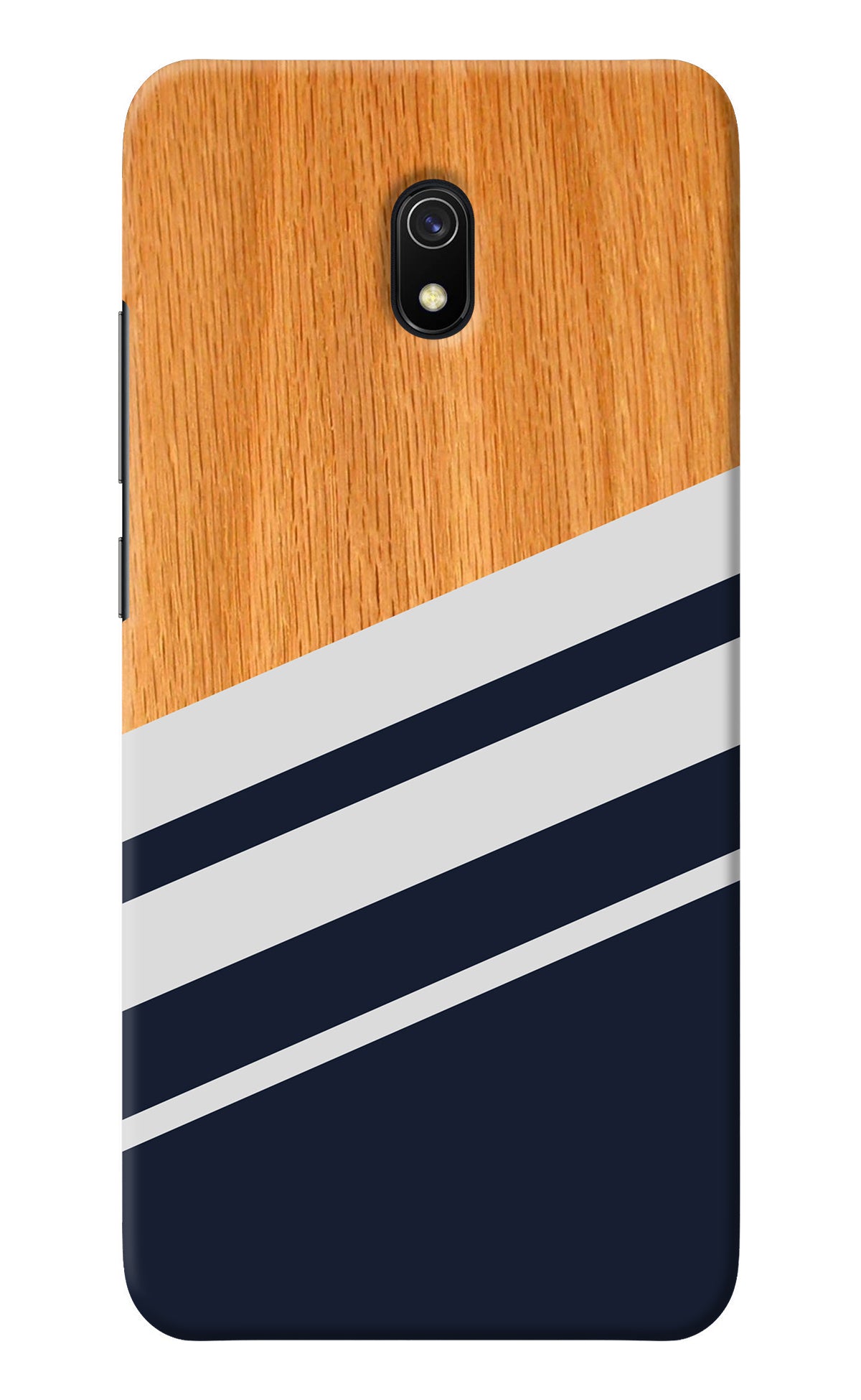 Blue and white wooden Redmi 8A Back Cover