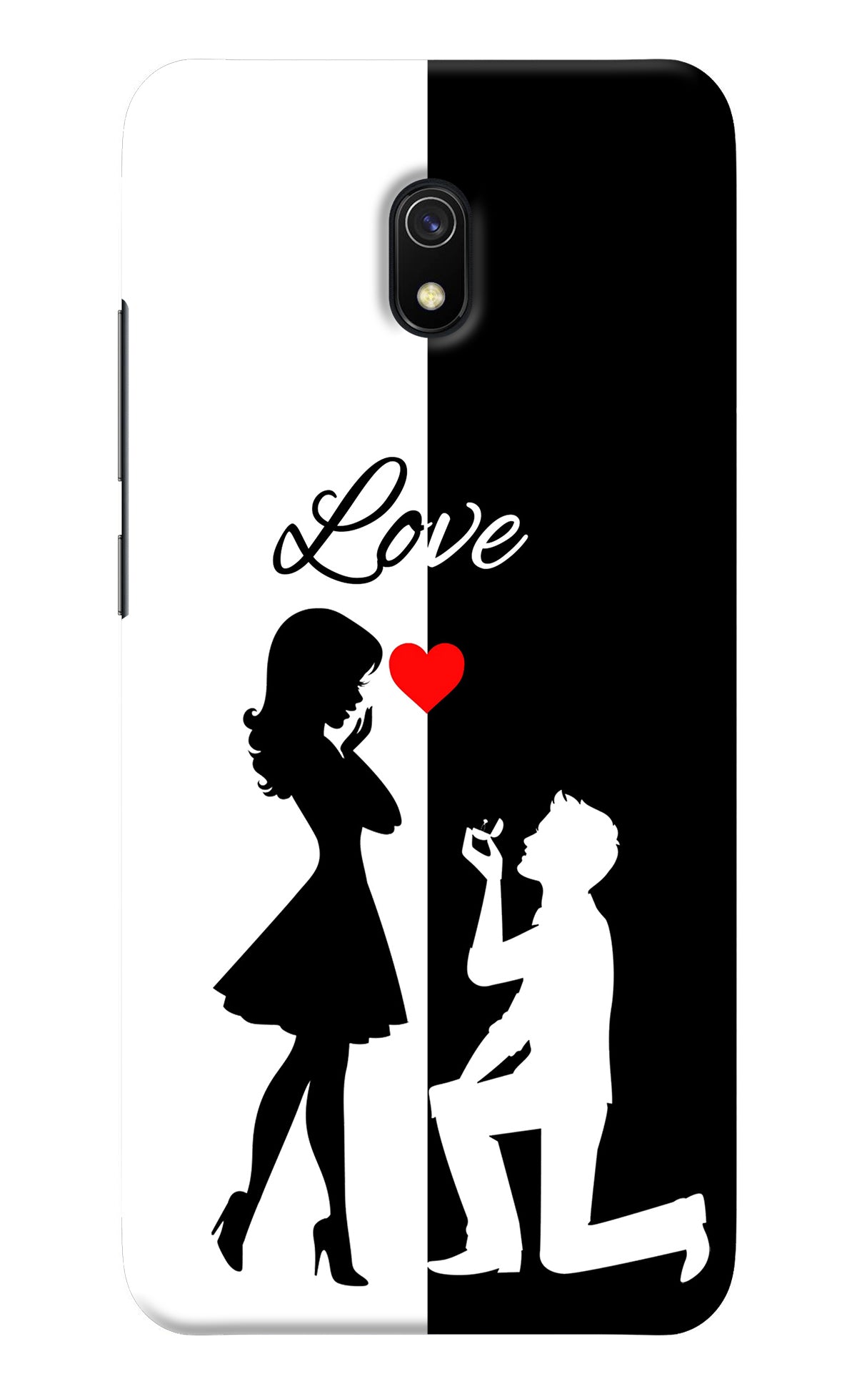 Love Propose Black And White Redmi 8A Back Cover