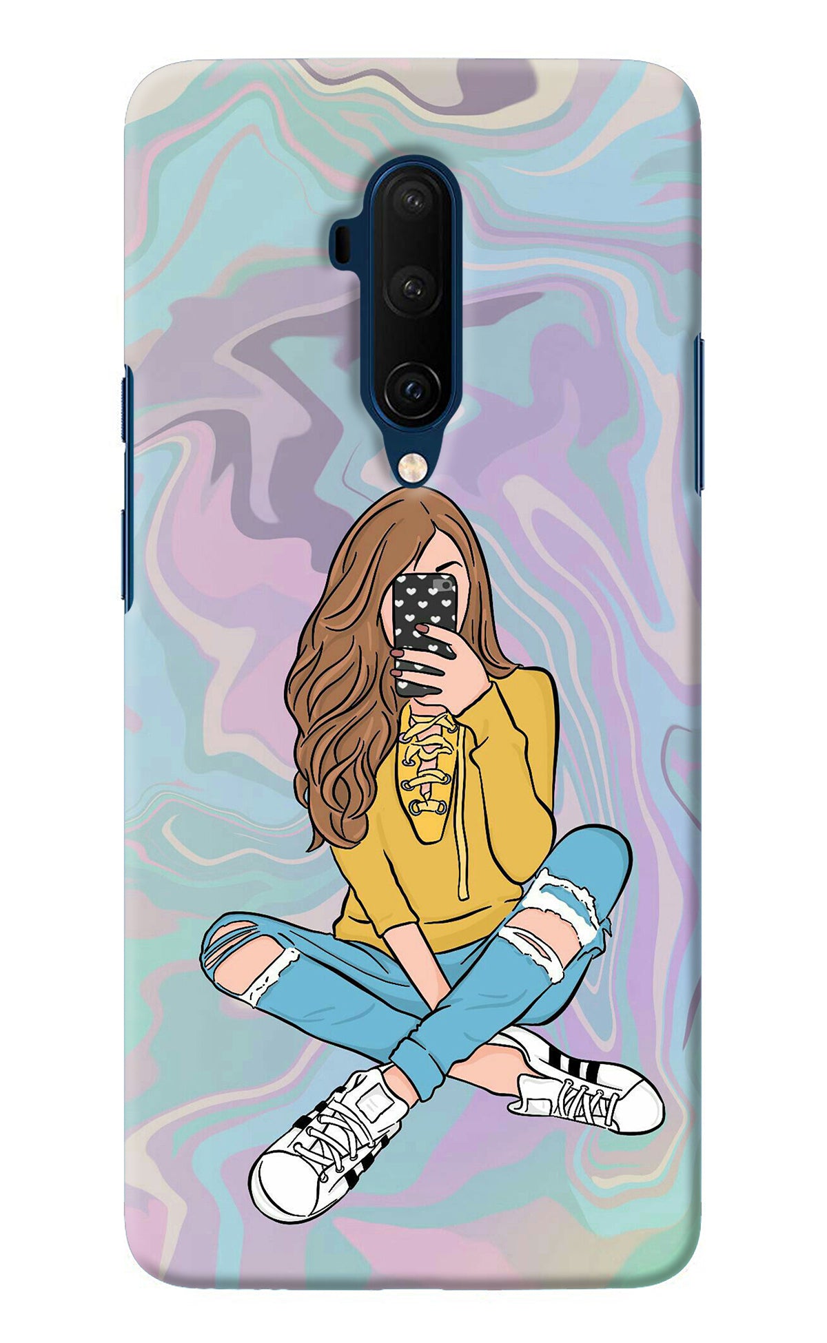 Selfie Girl Oneplus 7T Pro Back Cover