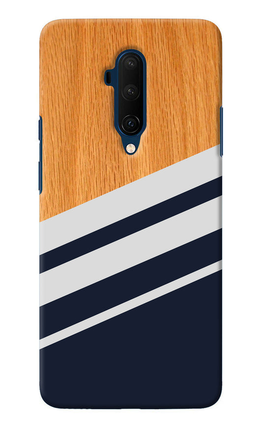 Blue and white wooden Oneplus 7T Pro Back Cover