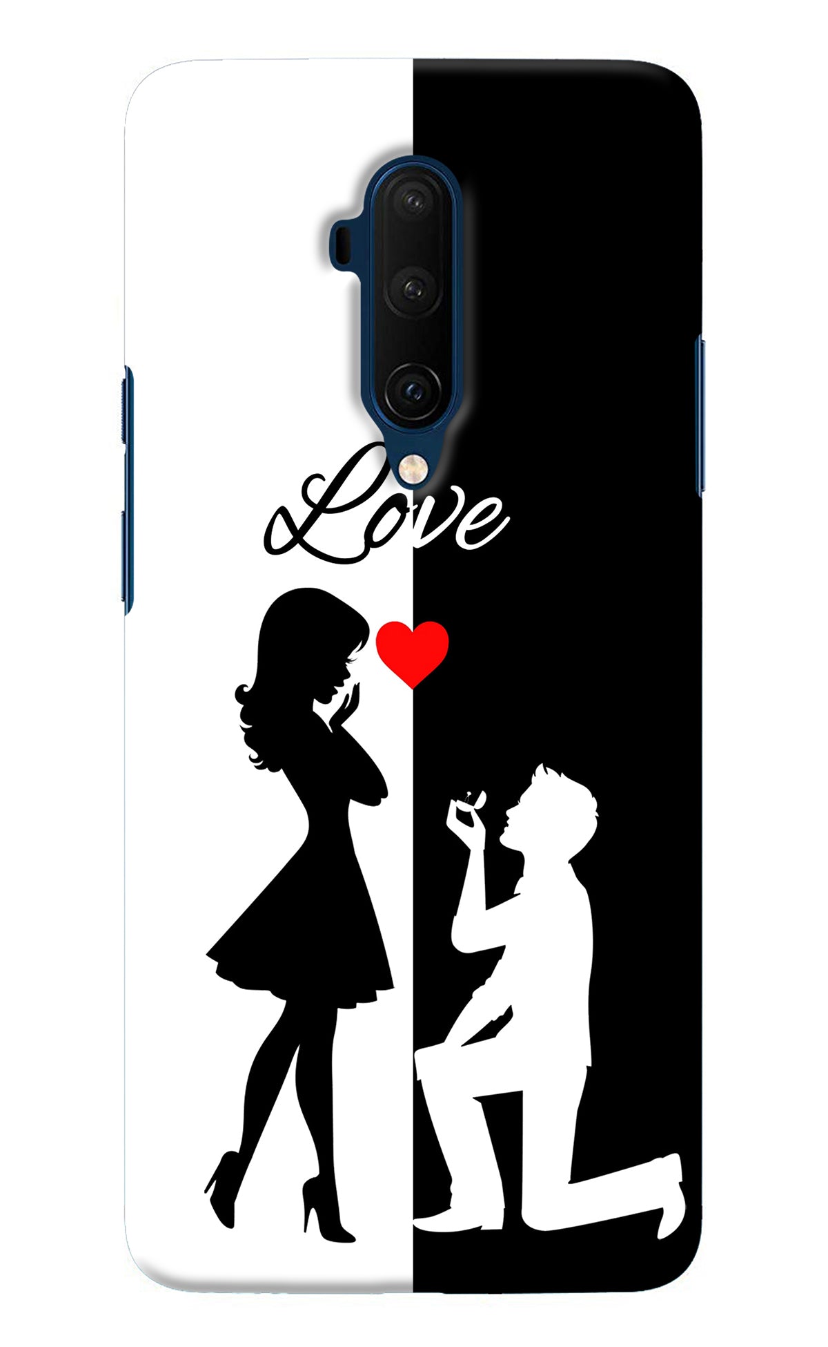 Love Propose Black And White Oneplus 7T Pro Back Cover