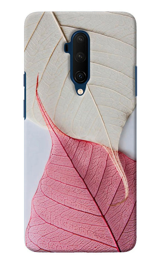 White Pink Leaf Oneplus 7T Pro Back Cover