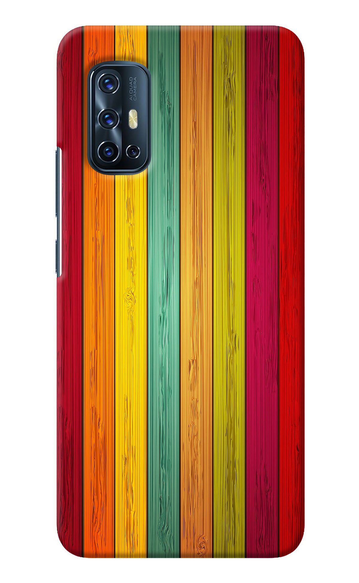 Multicolor Wooden Vivo V17 Back Cover