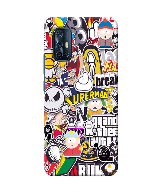 Sticker Bomb Vivo V17 Back Cover