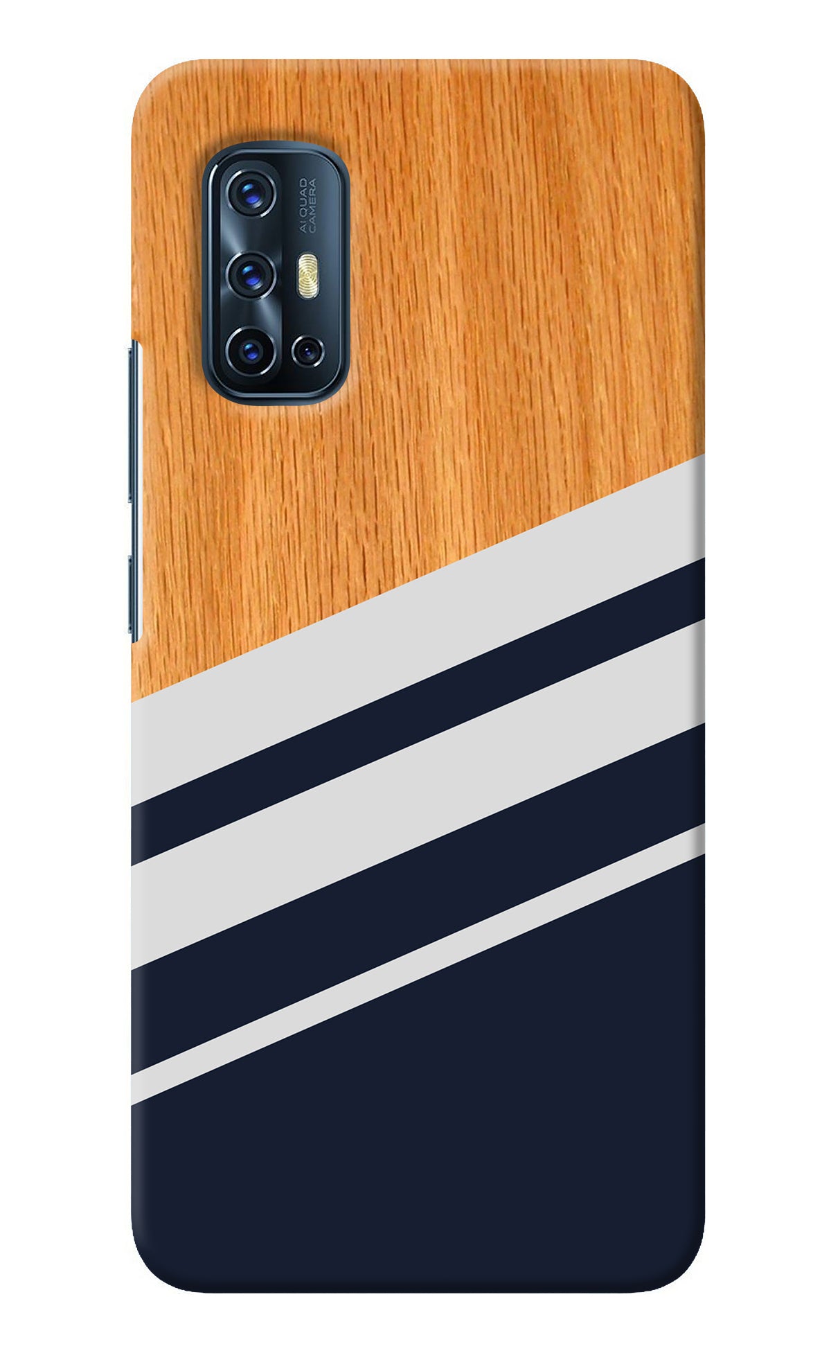 Blue and white wooden Vivo V17 Back Cover