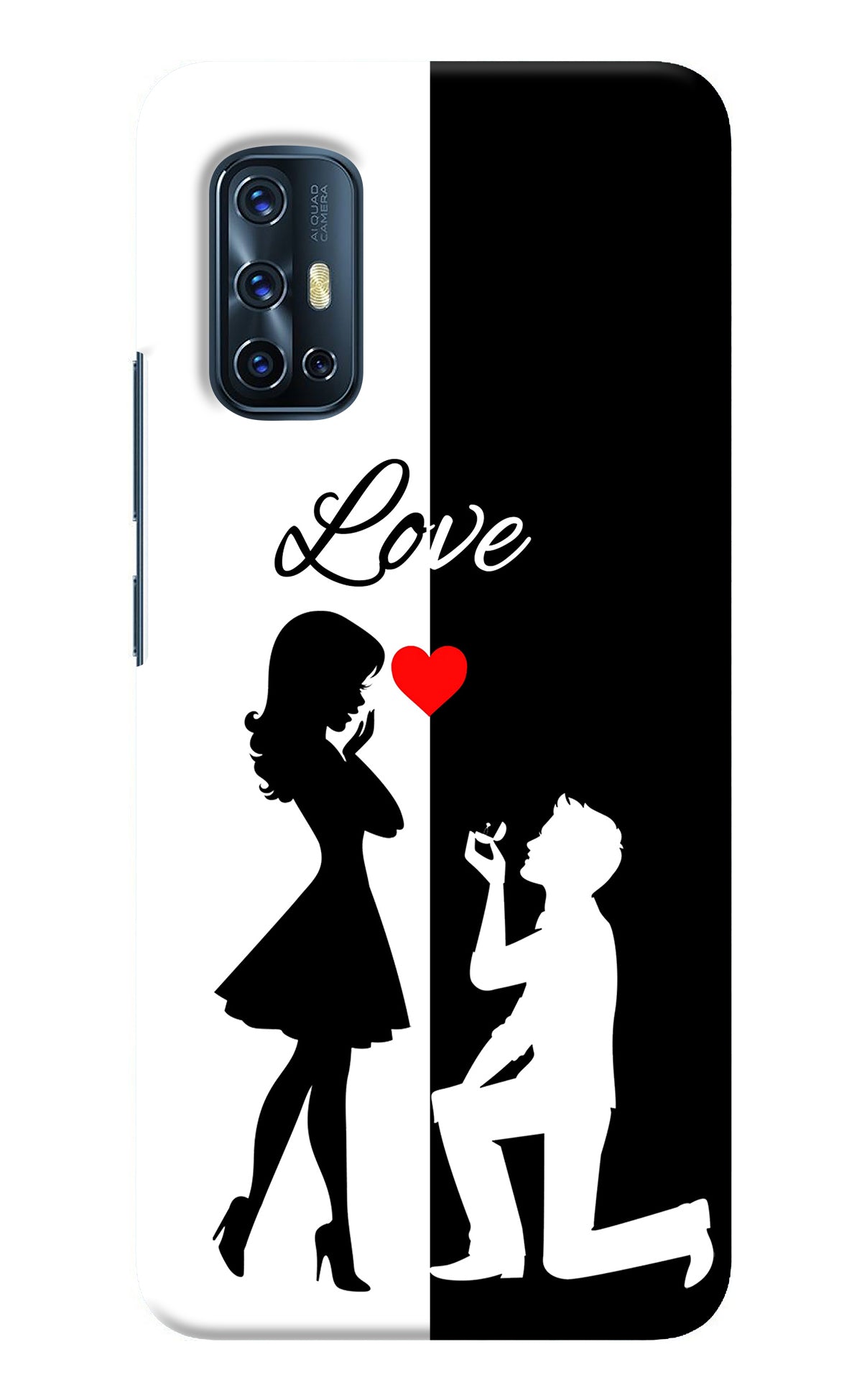 Love Propose Black And White Vivo V17 Back Cover