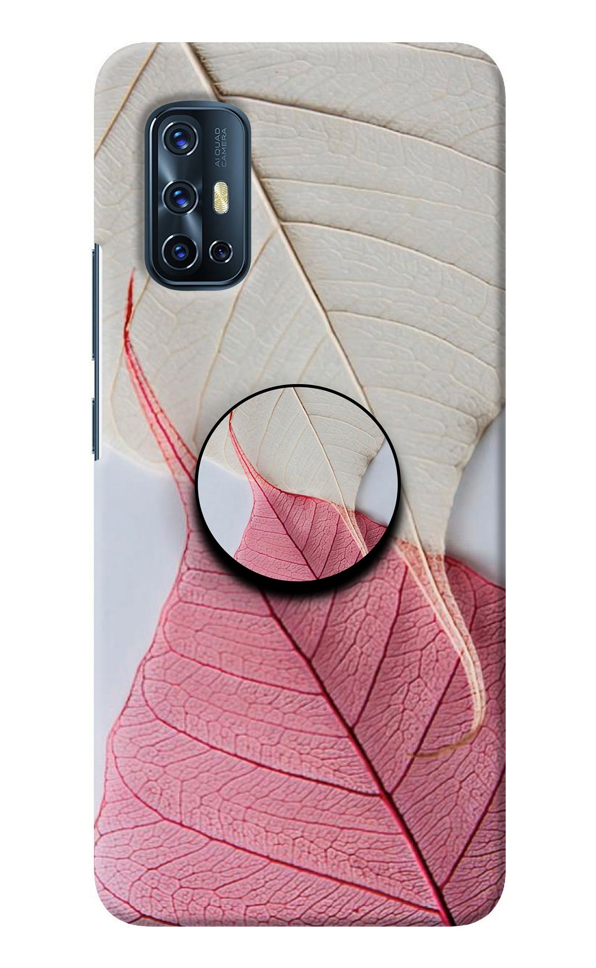 White Pink Leaf Vivo V17 Pop Case