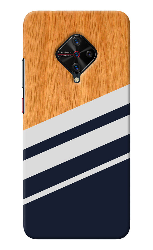 Blue and white wooden Vivo S1 Pro Back Cover
