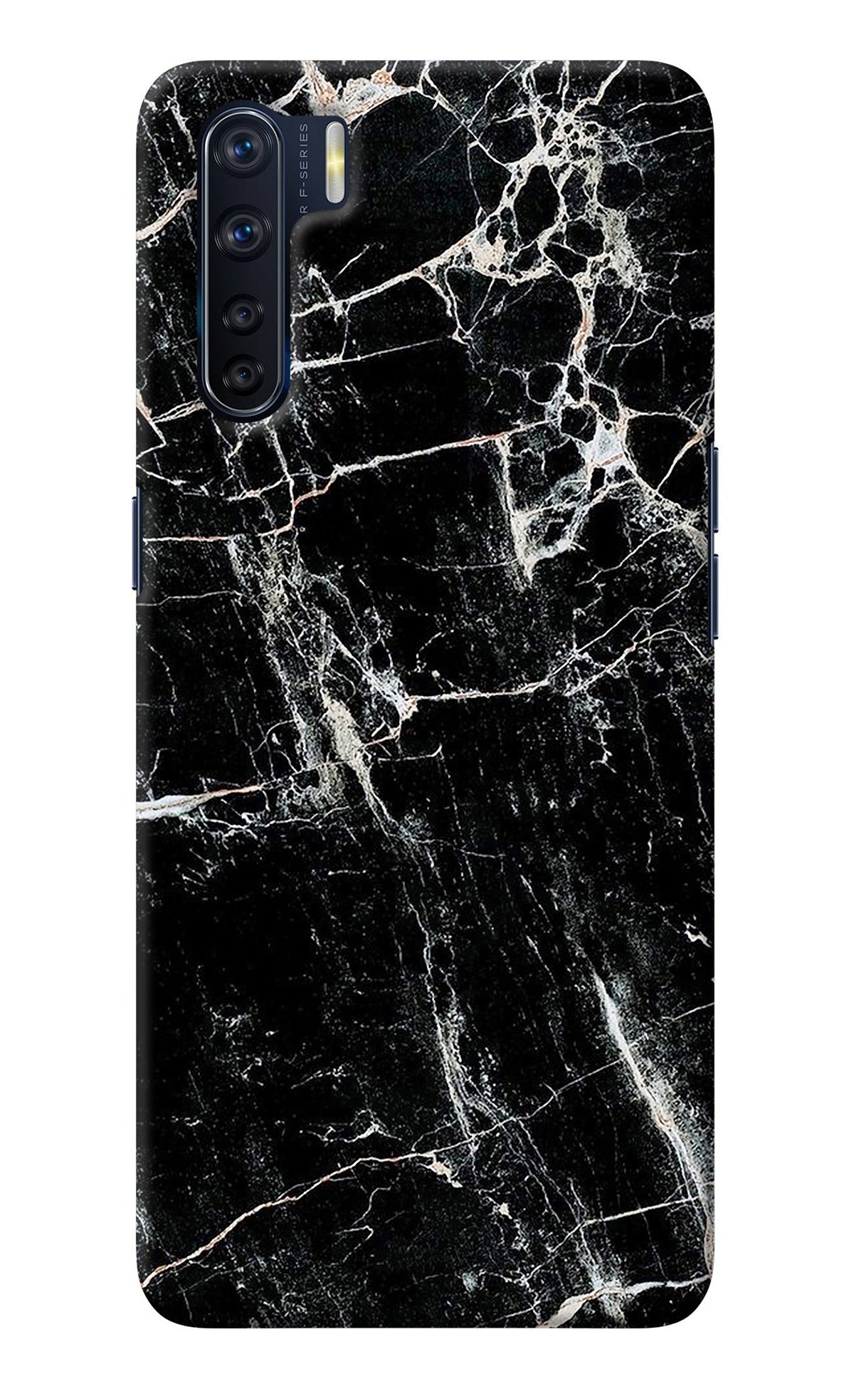 Black Marble Texture Oppo F15 Back Cover