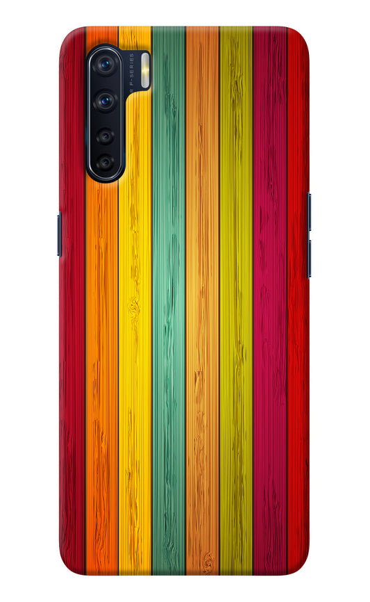 Multicolor Wooden Oppo F15 Back Cover
