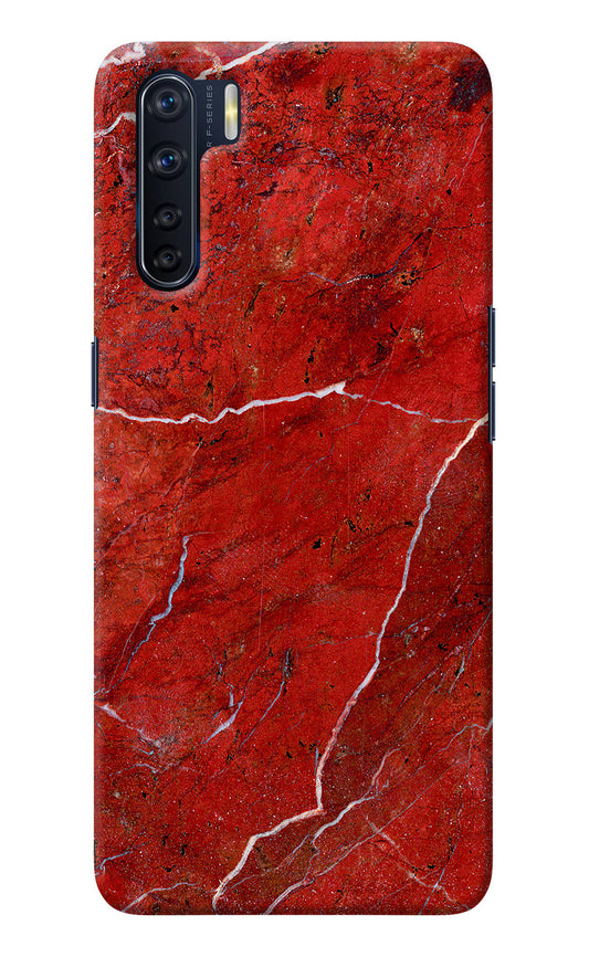 Red Marble Design Oppo F15 Back Cover