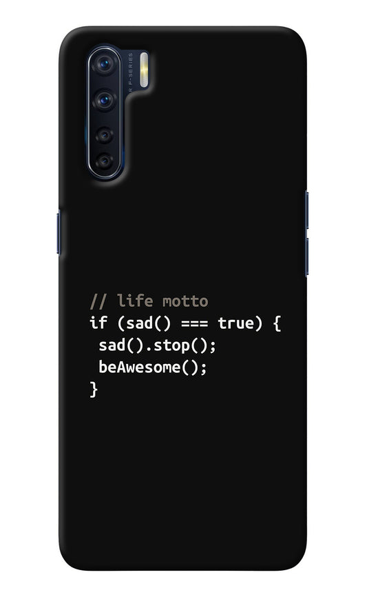 Life Motto Code Oppo F15 Back Cover