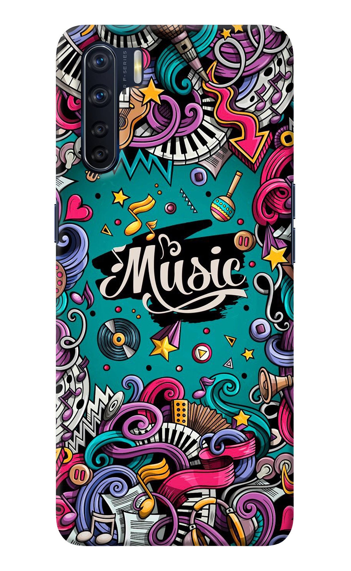 Music Graffiti Oppo F15 Back Cover