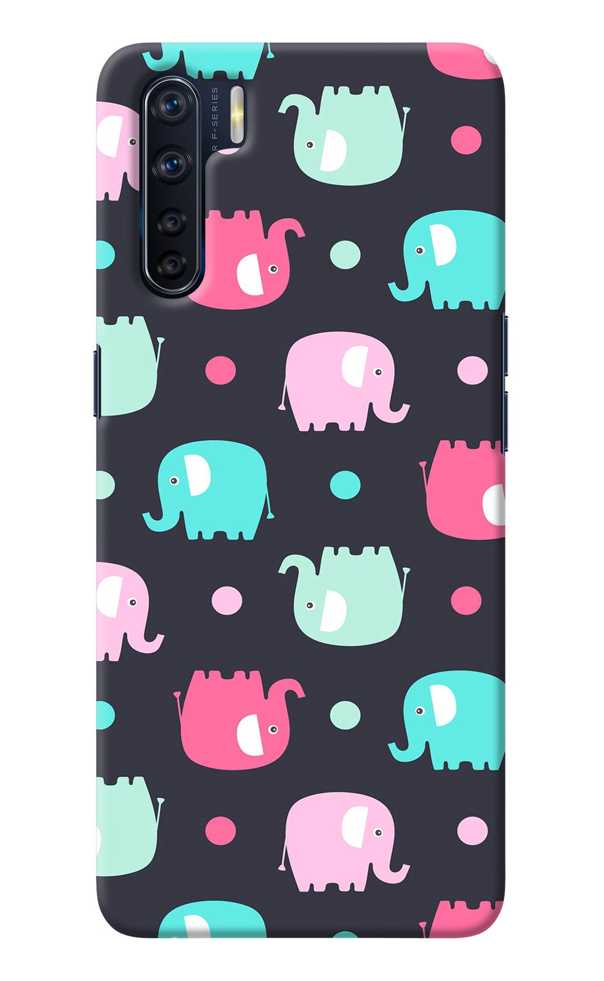 Elephants Oppo F15 Back Cover