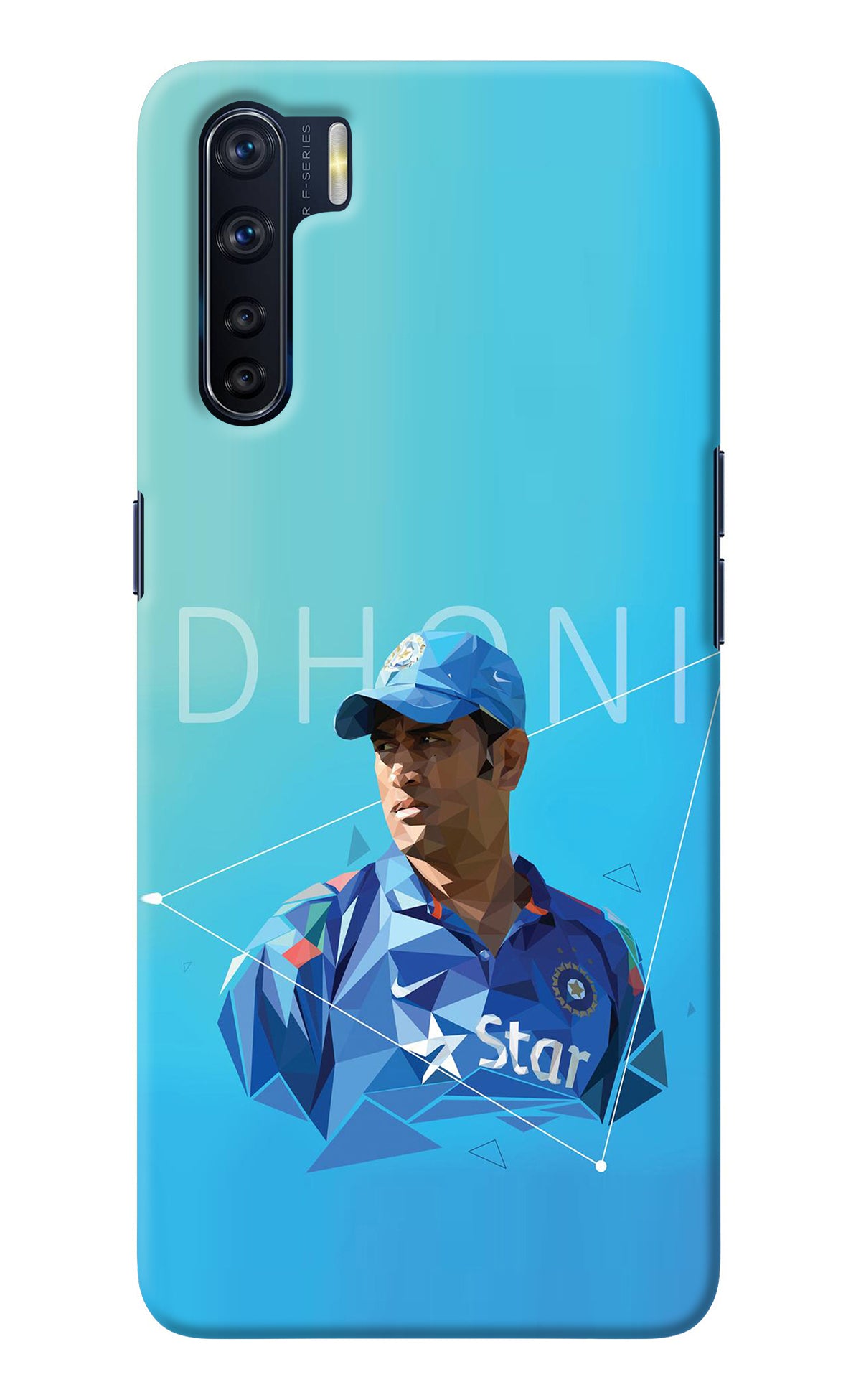 Dhoni Artwork Oppo F15 Back Cover