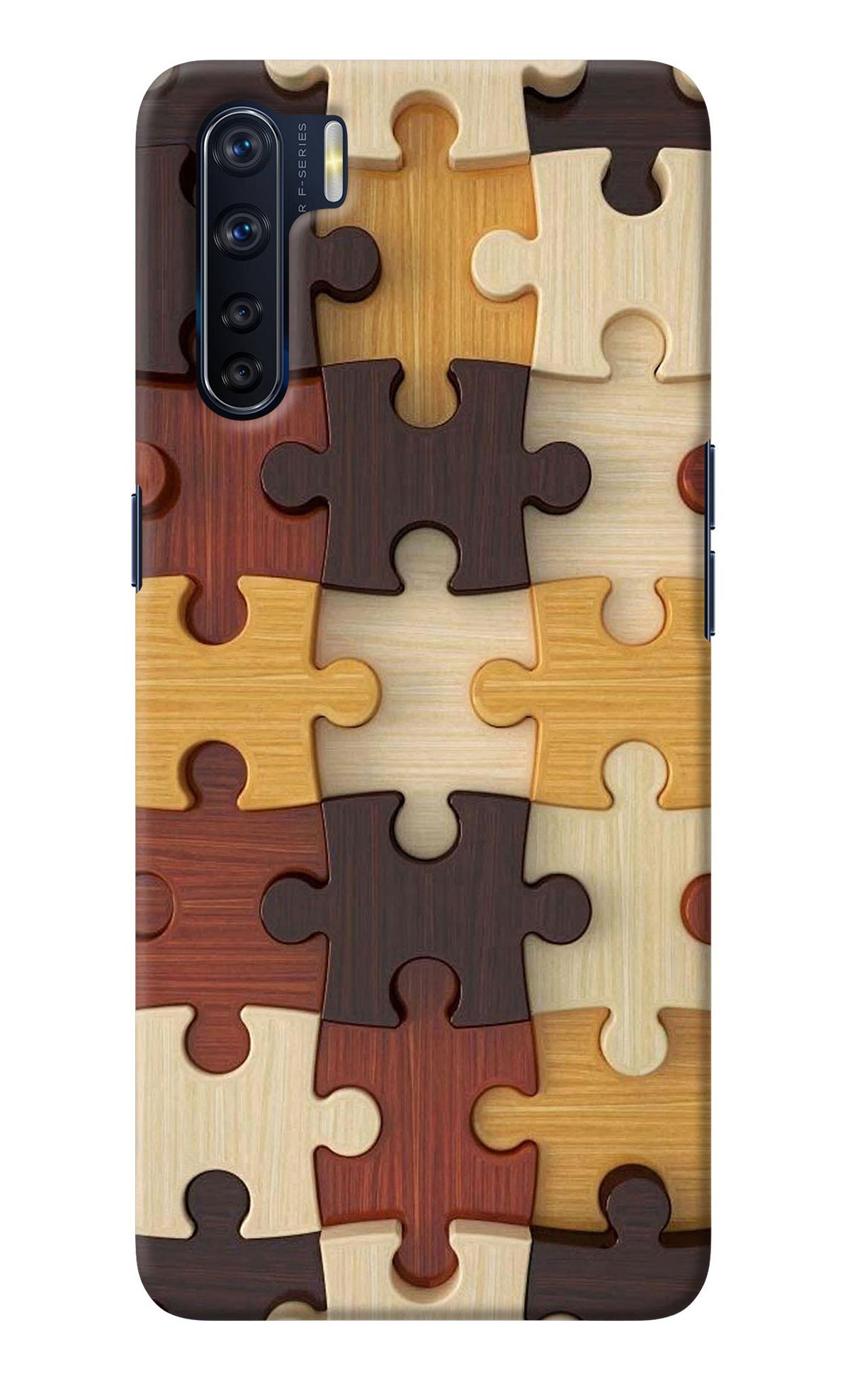 Wooden Puzzle Oppo F15 Back Cover