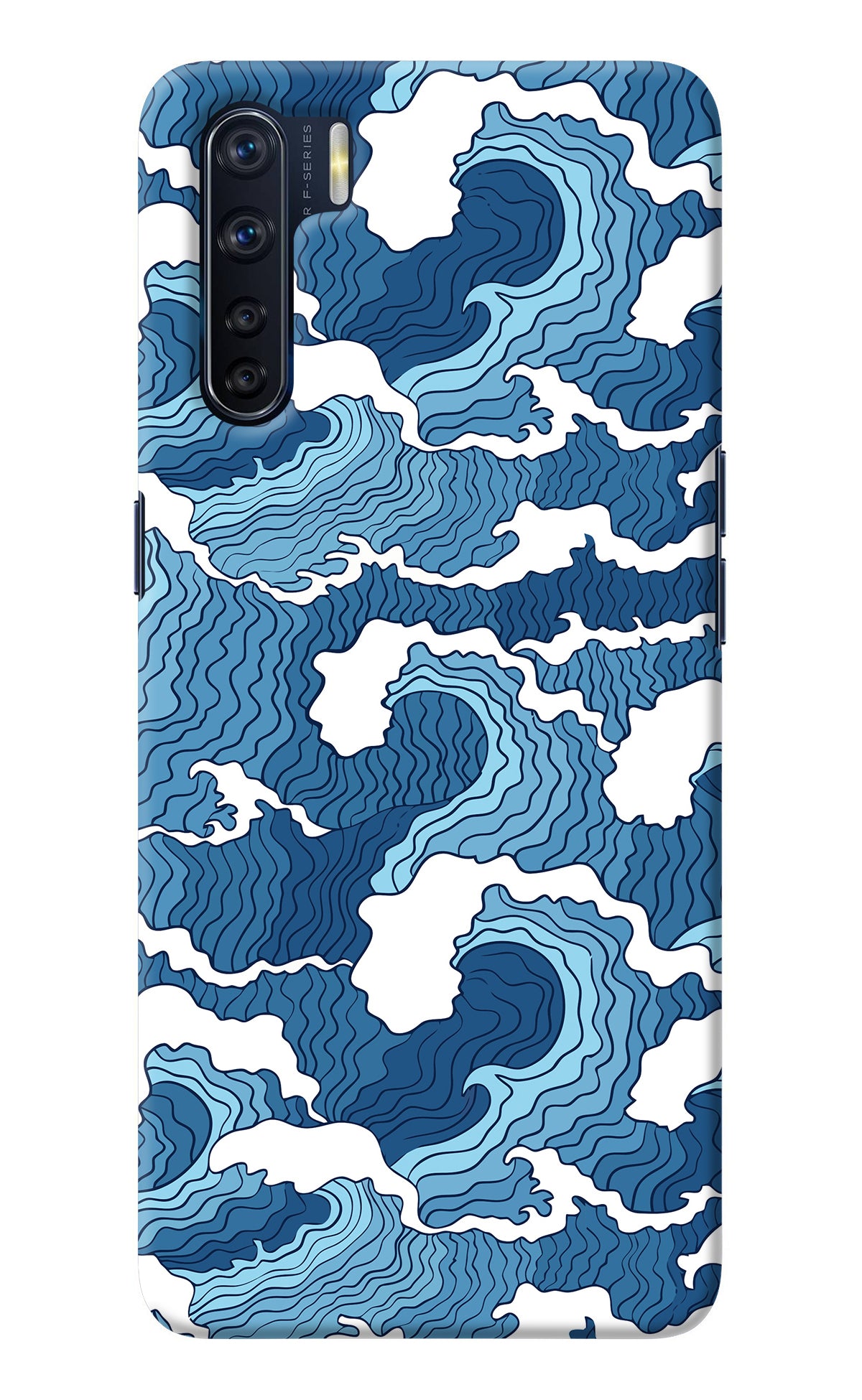 Blue Waves Oppo F15 Back Cover