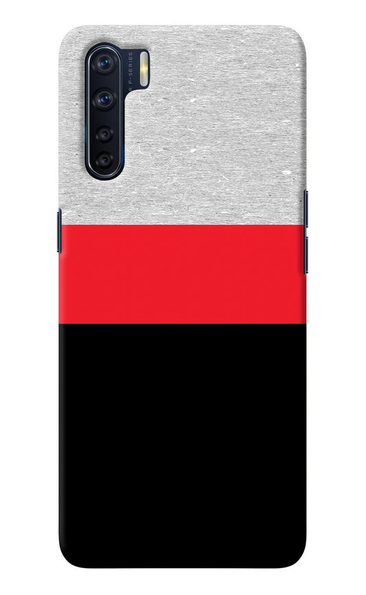 Tri Color Pattern Oppo F15 Back Cover
