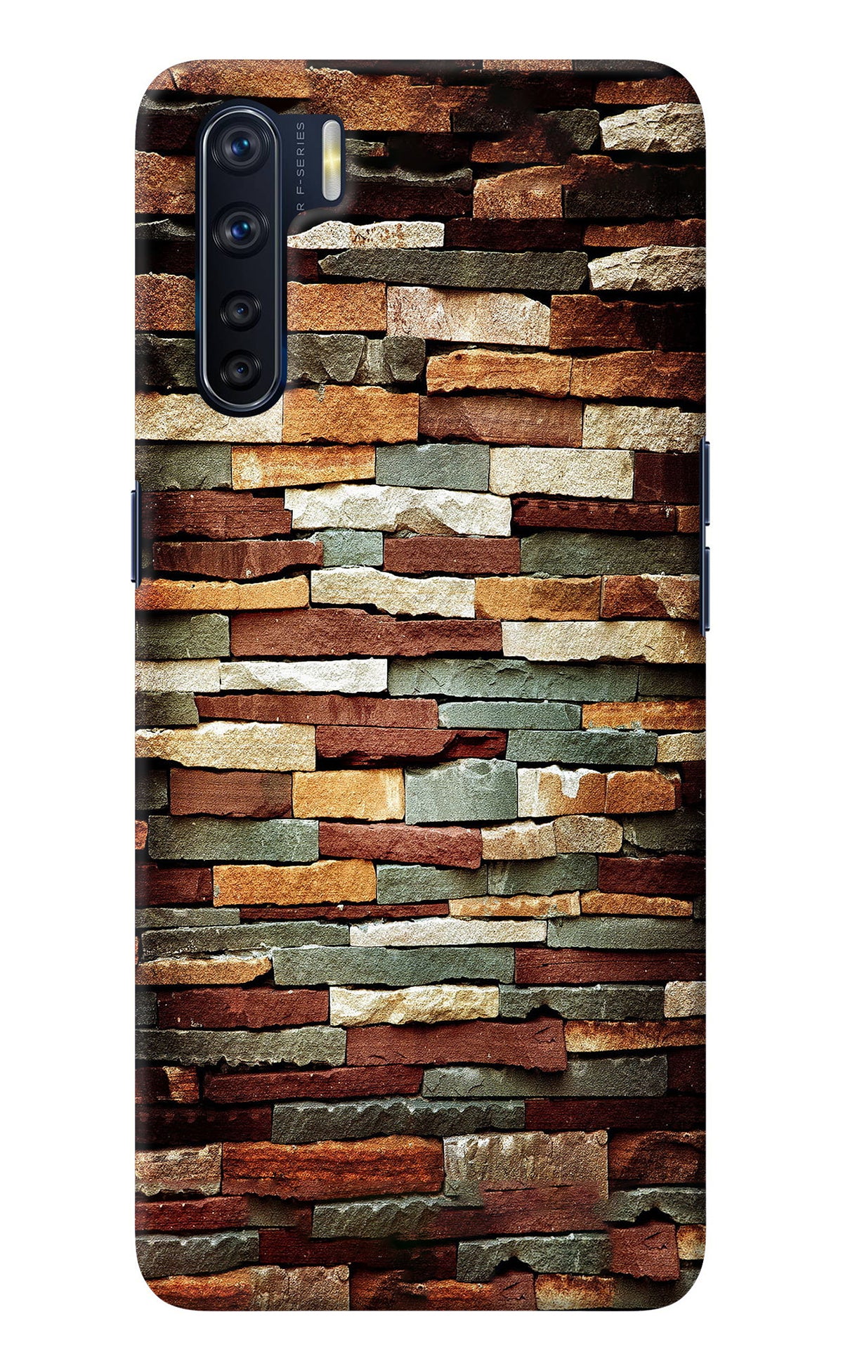 Bricks Pattern Oppo F15 Back Cover