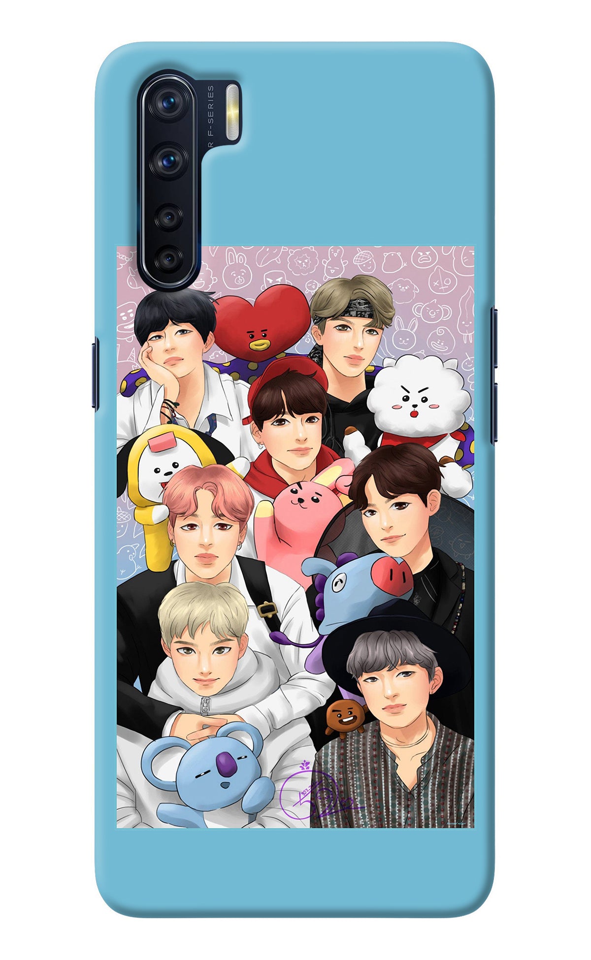 BTS with animals Oppo F15 Back Cover