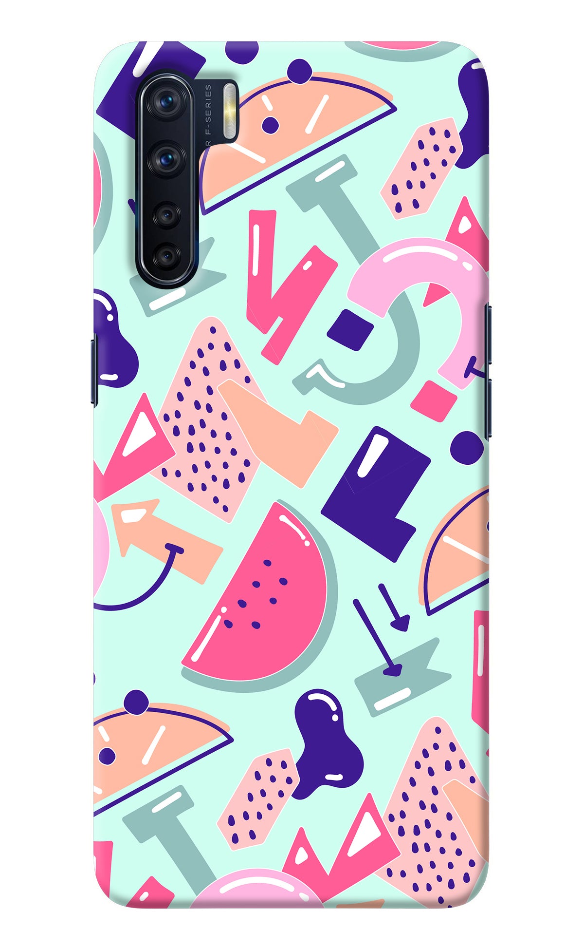 Doodle Pattern Oppo F15 Back Cover