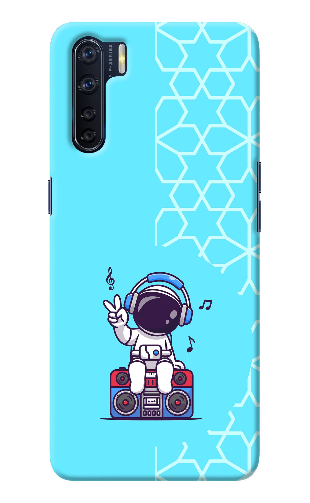 Cute Astronaut Chilling Oppo F15 Back Cover