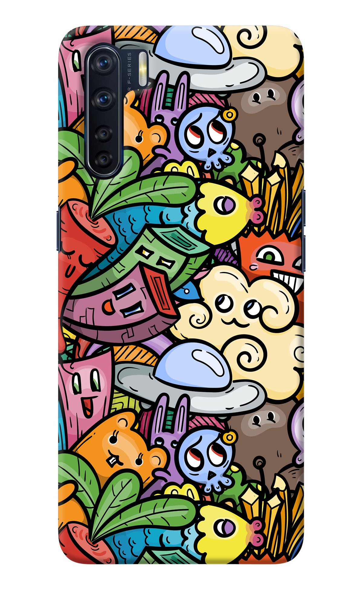 Veggie Doodle Oppo F15 Back Cover