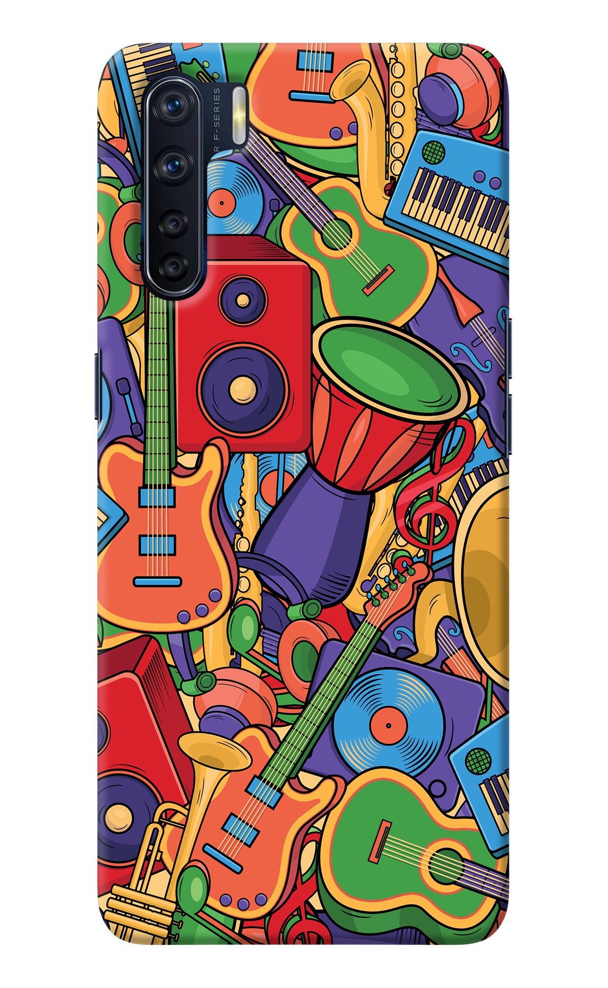 Music Instrument Doodle Oppo F15 Back Cover