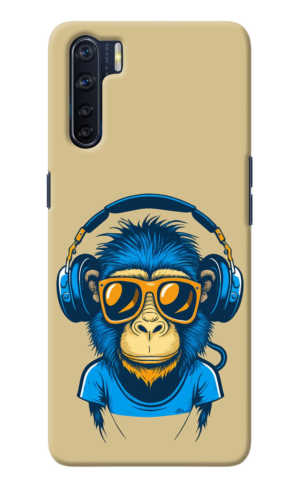 Monkey Headphone Oppo F15 Back Cover